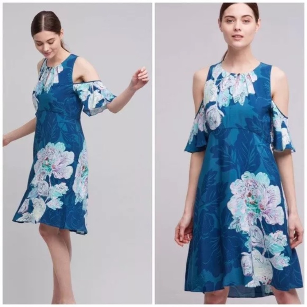 Maeve Elia Floral Cold / Open Shoulder Dress